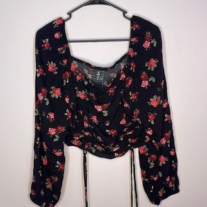 Black floral top